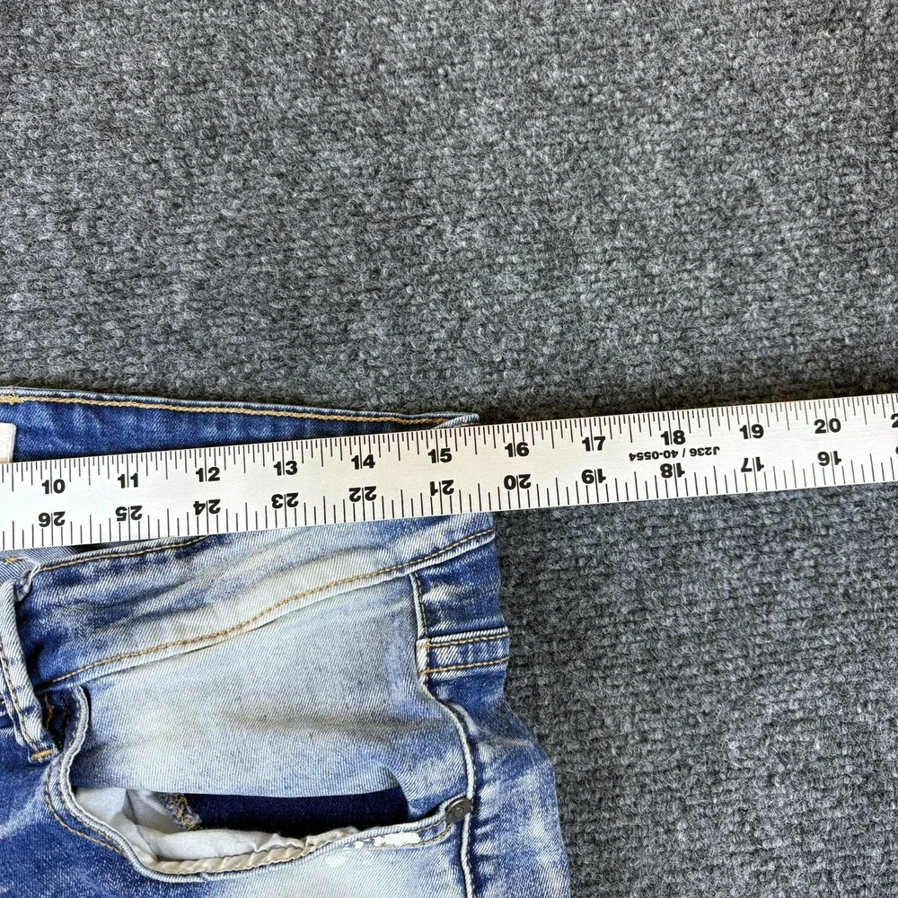 KDNK 11 4 14 11 Skinny Jeans Mens 31x30.5 Blue Denim Cotton Stretch Distressed‎